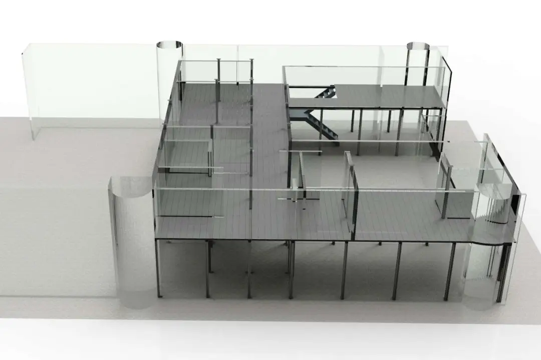 Maqueta de un entrepiso metálico industrial