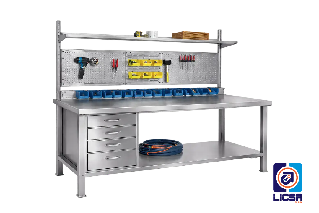 Estación de trabajo modular con componentes integrados