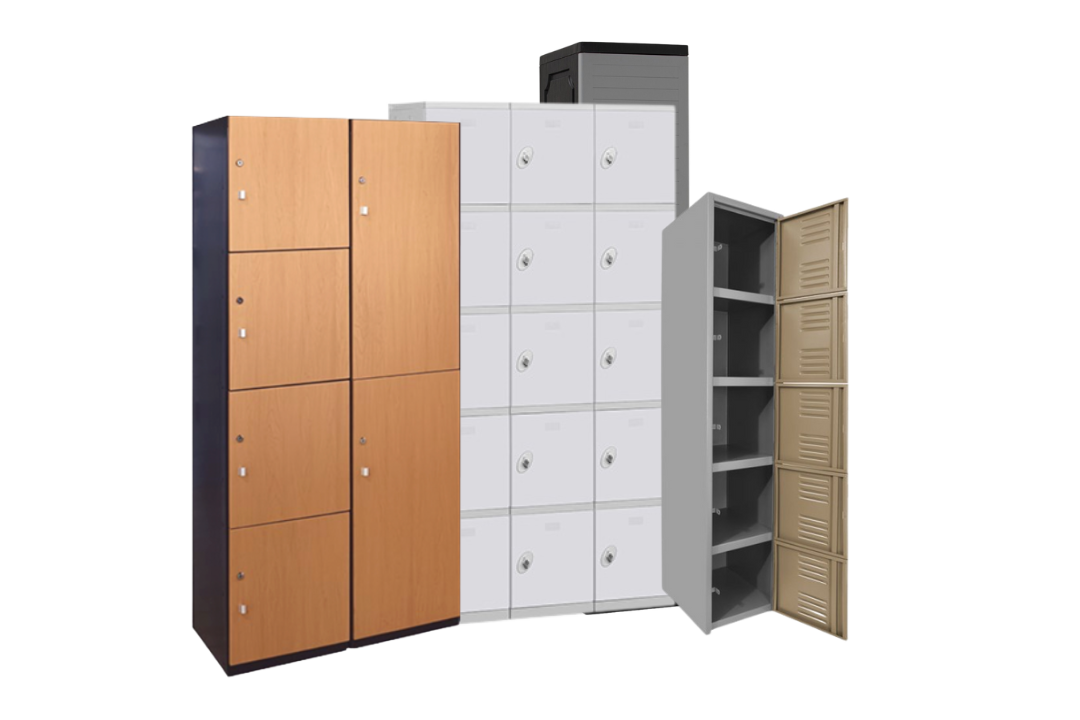 Conjunto de lockers metálicos LICSA de diferentes configuraciones