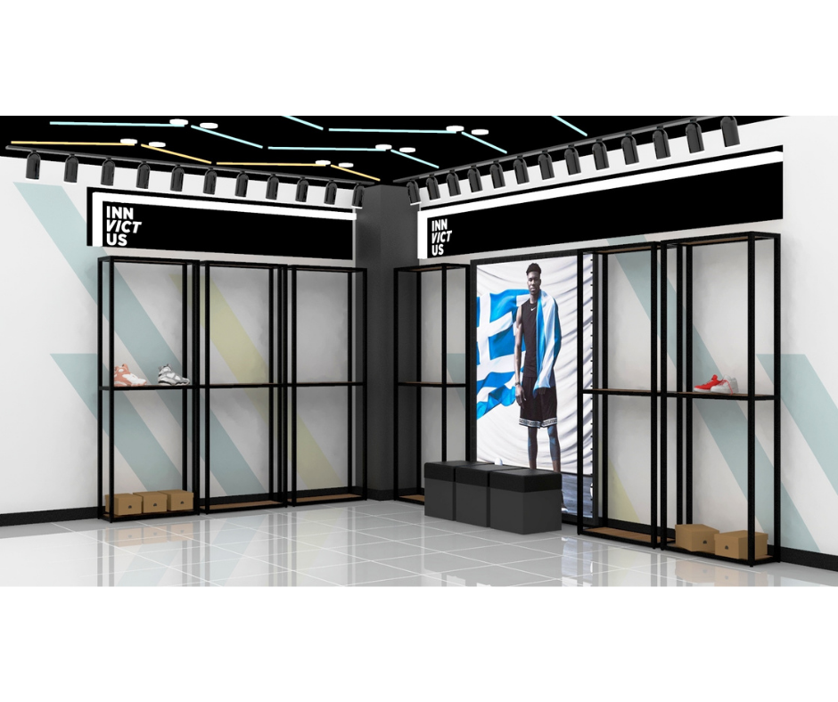Estantería y racks instalados en tienda