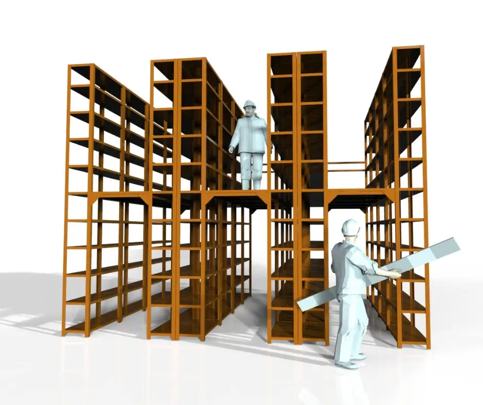 Render conceptual de entrepiso metálico industrial
